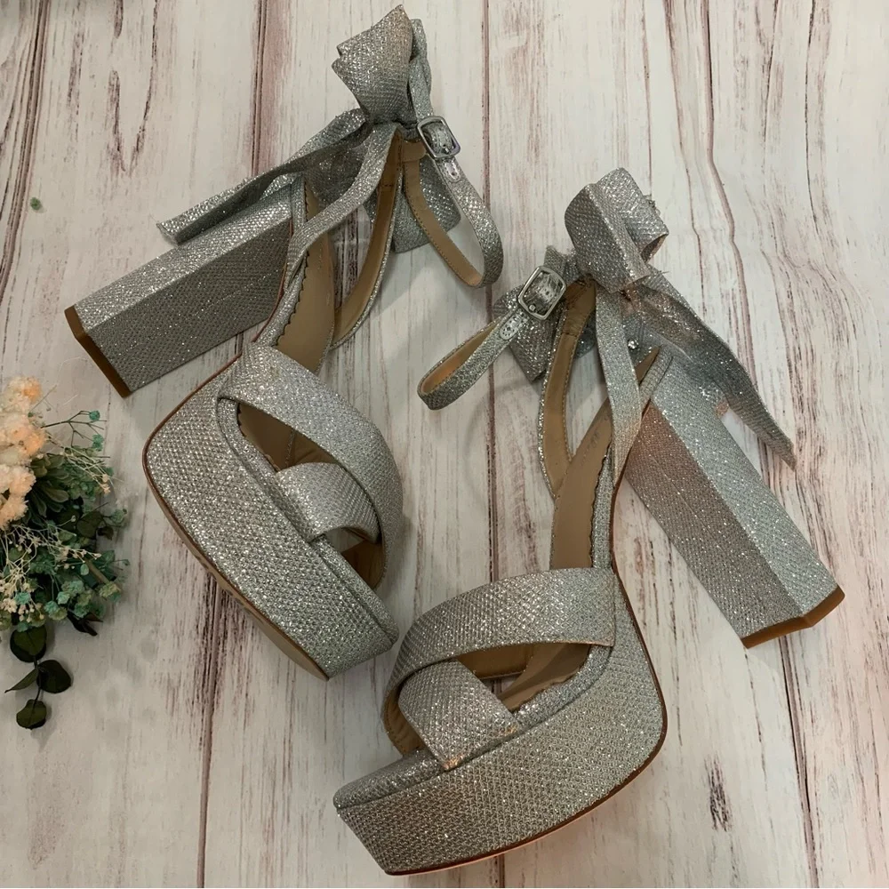 ANTONIO MELANI x Nicola Bathie Lila Bow Detail Platform Dress Sandals - Picture 8 of 13